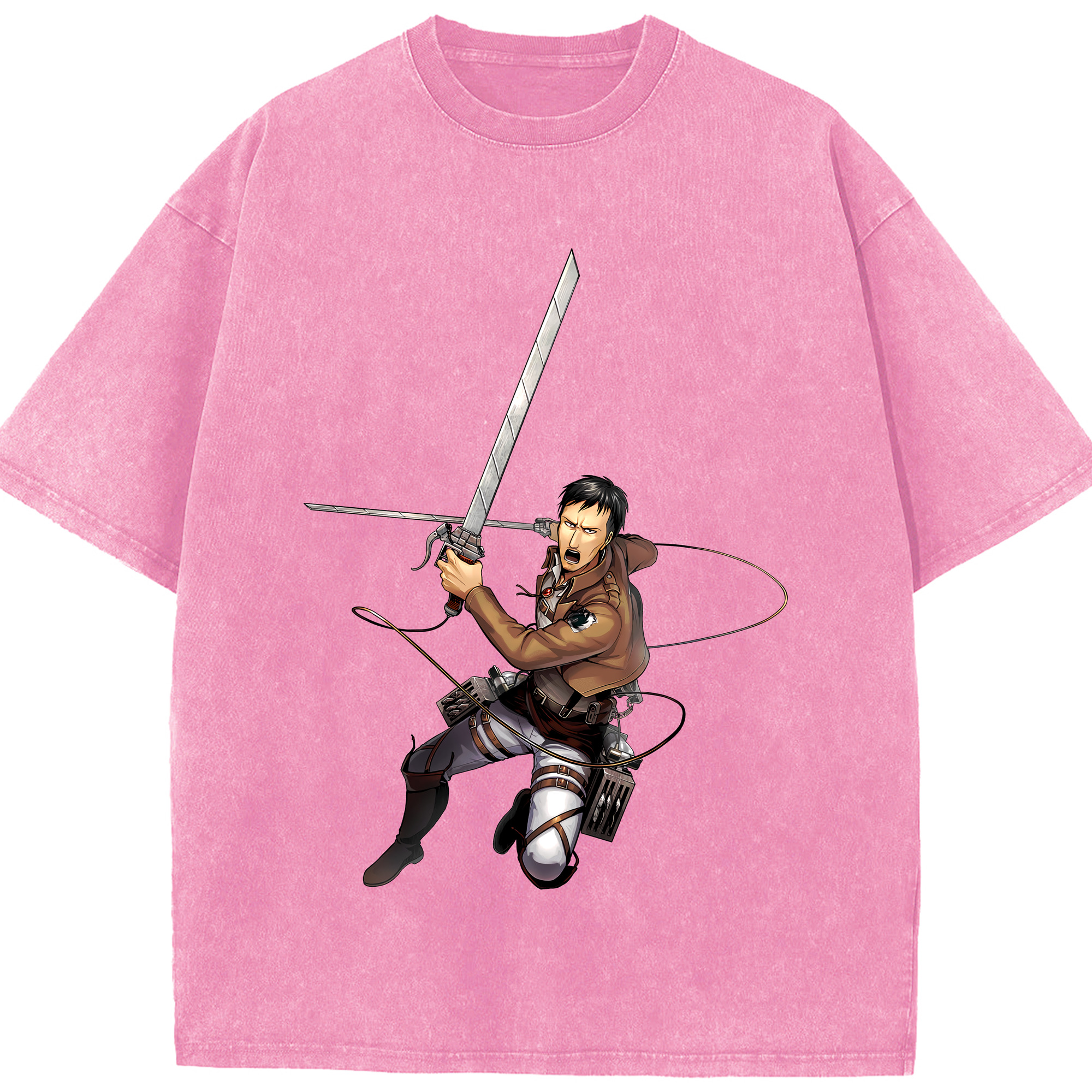 （画像用） 進撃の巨人 Attack on Titan 綿100% ヴィンテージ風 半袖Tシャツ（フロントプリント）